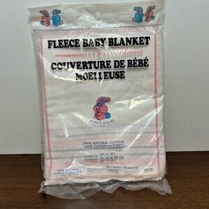 Honey Bunny 100% Natural Cotton Vintage Fleece Baby Blanket